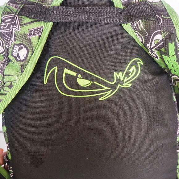 No Fear Green & Black Backpack School Sports Bag Over Shoulder Bag Laptop Zip - Picture 11 of 15